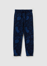 Ovs Fleece Joggers With Drawstring And Print