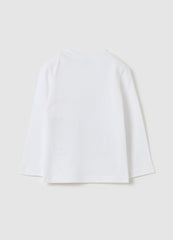 Ovs Organic Cotton T-Shirt With Patch And Long Sleeves