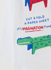 Ovs Organic Cotton T-Shirt With Patch And Long Sleeves