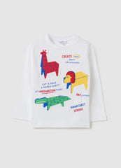 Ovs Organic Cotton T-Shirt With Patch And Long Sleeves