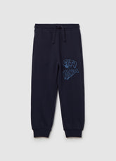 Ovs Fleece Joggers With Drawstring And Print