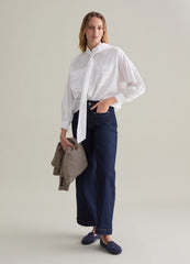 Ovs Cotton Shirt With Bow Scarf