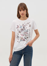 Ovs T-Shirt With Butterflies And Flowers Print