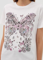 Ovs T-Shirt With Flowers And Butterflies Print