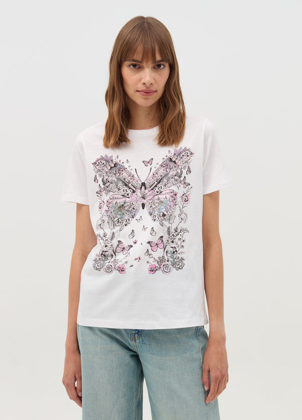 Ovs T-Shirt With Flowers And Butterflies Print