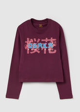 Ovs Crop T-Shirt With Long Sleeves And Print