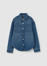 Ovs Denim Shirt With Lettering Print