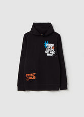 Ovs French Terry Sweatshirt With Hood And Print