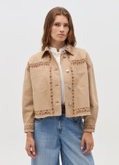 Ovs Shacket With Floral Embroidery