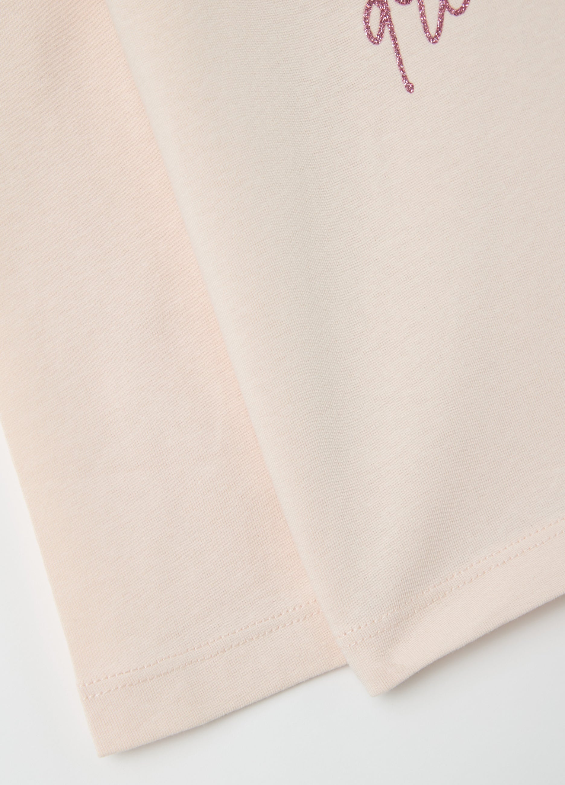 Ovs T-Shirt With Glitter Print And Long Sleeves Ovs T-Shirt With Glitter Print And Long Sleeves