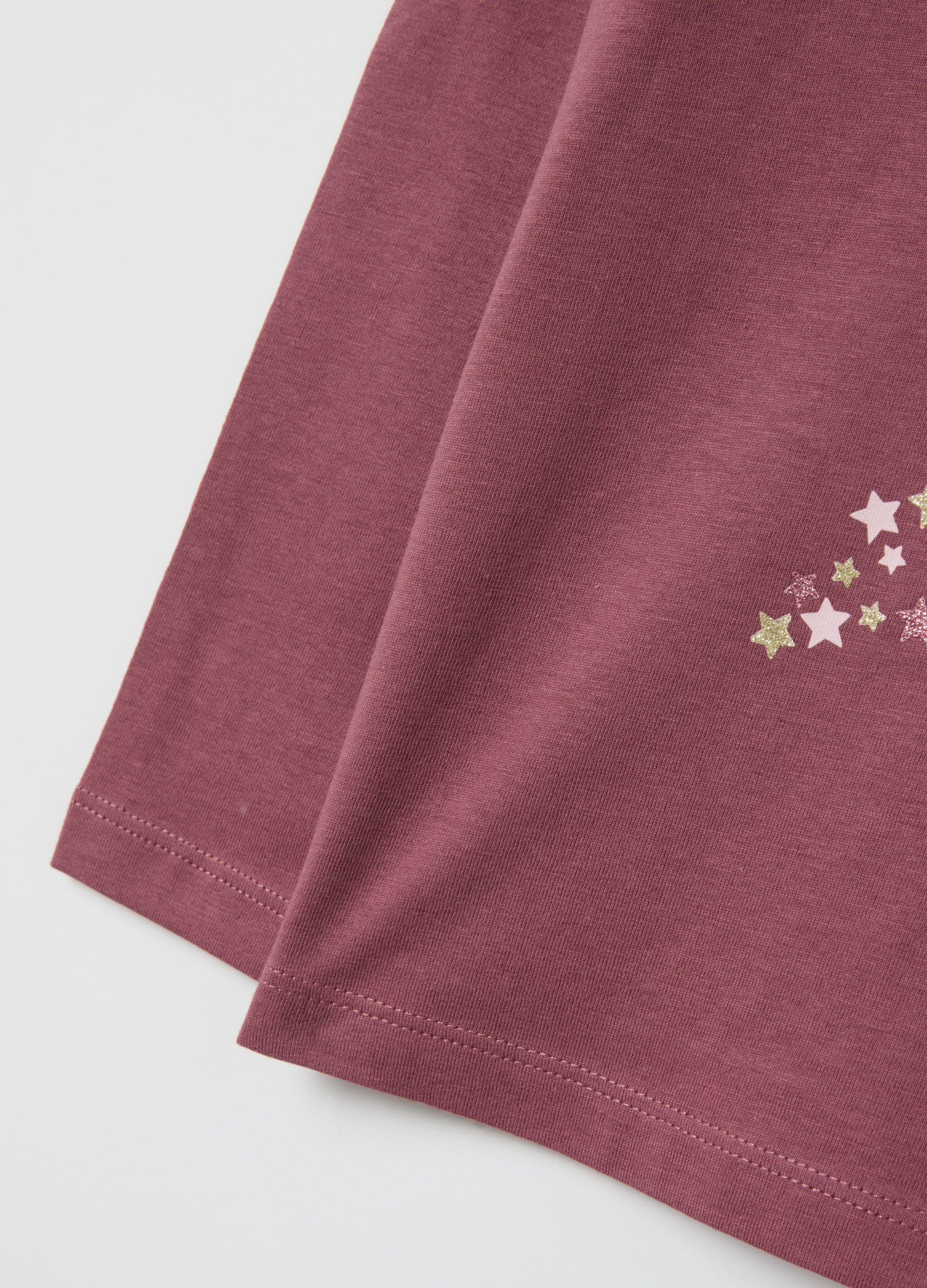 Ovs T-Shirt With Glitter Print And Long Sleeves Ovs T-Shirt With Glitter Print And Long Sleeves