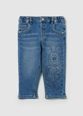 Ovs Five-Pocket Jeans With Mickey Mouse Print