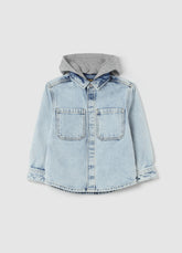 Ovs Denim Shirt With Fleece Hood