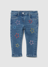 Ovs Jeans With Multicoloured Stars Embroidery