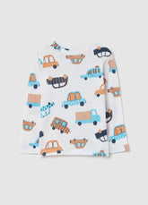 Ovs T-Shirt With Long Sleeves And Small Cars Print