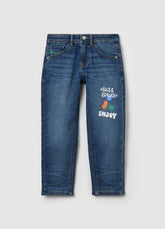 Ovs Jeans With Five Pockets And ''Sk8 & Spray” Print