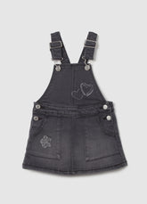 Ovs Denim Pinafore With Diamantã© Hearts