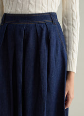 Ovs Long Full Skirt In Denim