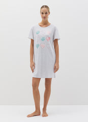 Ovs Short Nightdress With Hearts Print