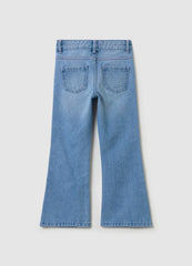 Ovs Flare-Fit Jeans With Five Pockets And Minnie Mouse Embroidery