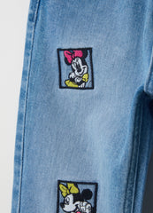 Ovs Flare-Fit Jeans With Five Pockets And Minnie Mouse Embroidery