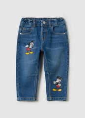 Ovs Five-Pocket Jeans With Mickey Mouse Print