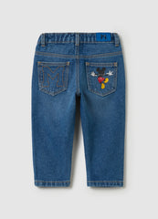 Ovs Five-Pocket Jeans With Mickey Mouse Print