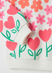 Ovs French Terry Sweatshirt With Flower Print