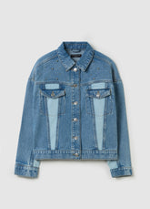 Ovs Double Wash Jacket In Denim With Beads