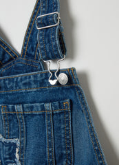 Ovs Denim Pinafore With Stars Embroidery