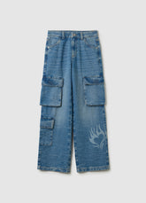 Ovs Cargo Jeans With Heart Print