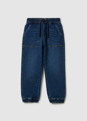 Ovs Relaxed-Fit Joggers In Denim With Drawstring