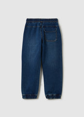 Ovs Relaxed-Fit Joggers In Denim With Drawstring