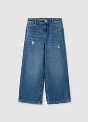 Ovs Culotte Jeans With Studs And Abrasions