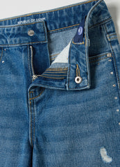 Ovs Culotte Jeans With Studs And Abrasions