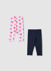 Ovs Two-Pack Leggings In Stretch Cotton With Print