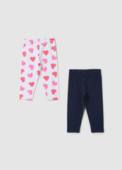 Ovs Two-Pack Leggings In Stretch Cotton With Print