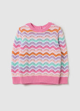 Ovs Cotton Pullover With Openwork Design