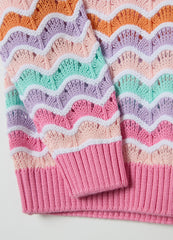 Ovs Cotton Pullover With Openwork Design