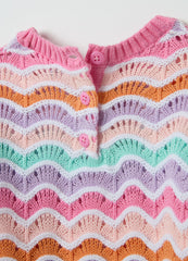 Ovs Cotton Pullover With Openwork Design