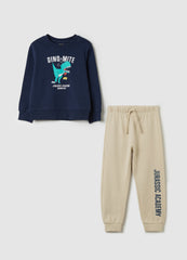 Ovs Fleece Jogging Set With ''Jurassic Academy'' Print