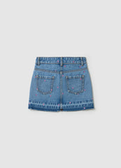 Ovs Denim Miniskirt With Stars Embroidery