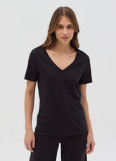 Ovs Organic Cotton T-Shirt With V Neck