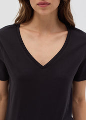 Ovs Organic Cotton T-Shirt With V Neck