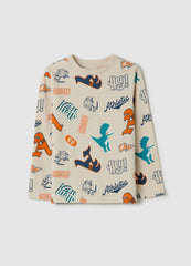 Ovs T-Shirt With Long Sleeves And All-Over Print