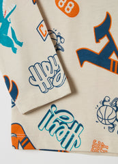 Ovs T-Shirt With Long Sleeves And All-Over Print