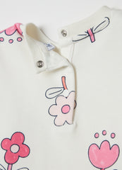 Ovs Cotton Jogging Set With Flowers Print