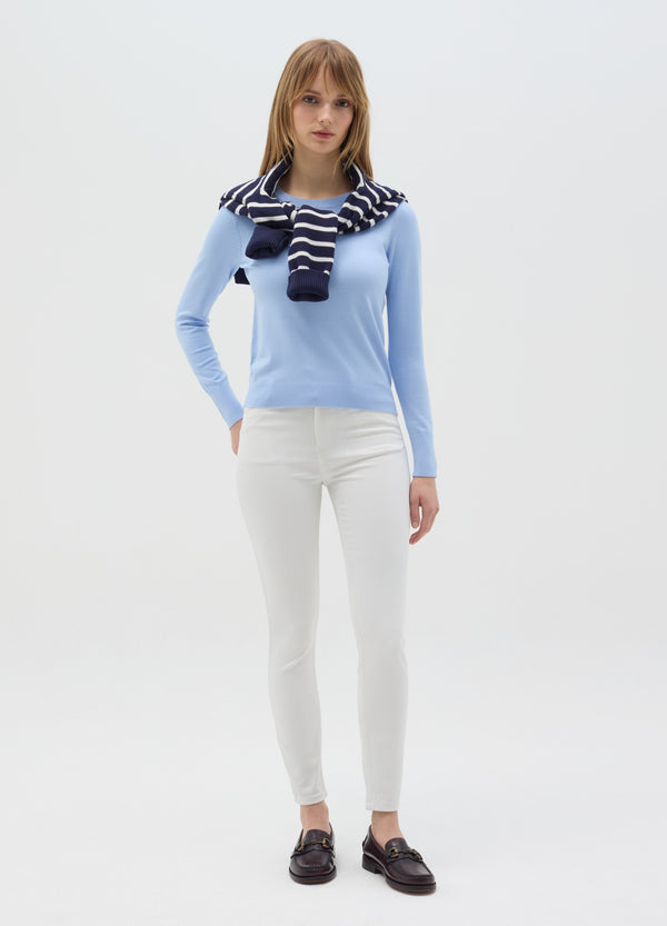Ovs Top With Round Neck And Long Sleeves