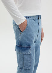 Ovs Acid Wash Cargo Jeans