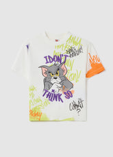 Ovs Cotton T-Shirt With Tom Print And Embroidered ''I Don'T Think So''